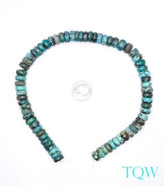 Rondelle Turquoise - Blue Green - 12 x 12 mm - 01-04-08