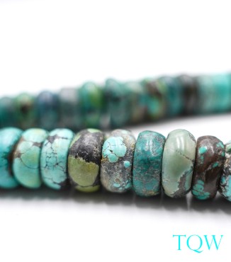 Rondelle Turquoise - Blue Green - 12 x 12 mm - 01-04-08