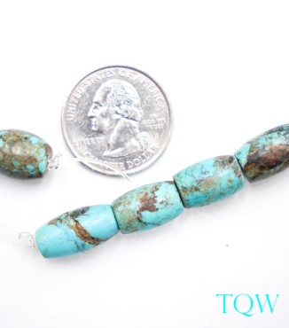 Graduated Barrel Turquoise - Blue / Brown - 01-04-09
