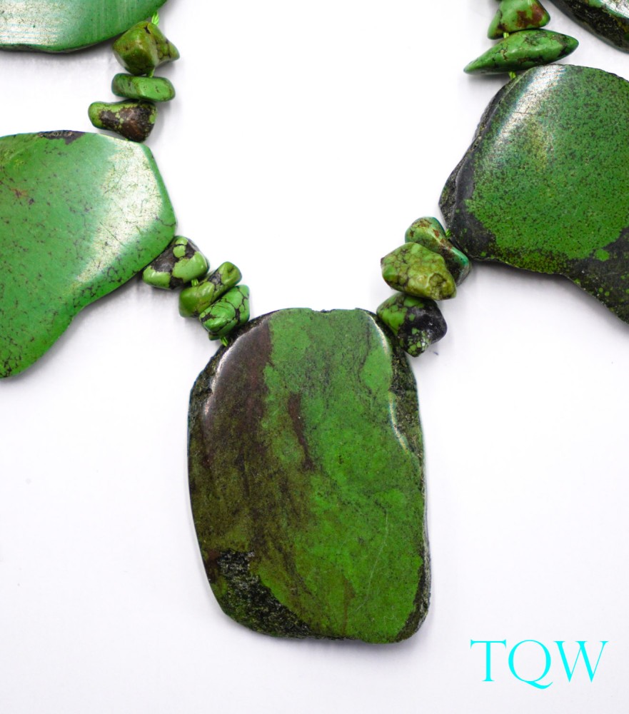 Forest Green Turquoise Slab with Nuggets - Medium - 01-05-02