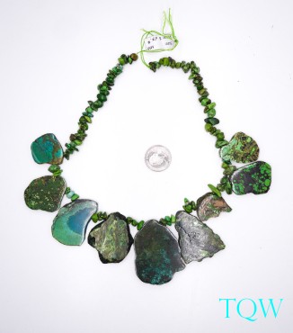 Forest Green Turquoise Slab with Nuggets - Medium - 01-05-08
