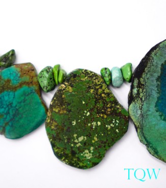 Forest Green Turquoise Slab with Nuggets - Medium - 01-05-08