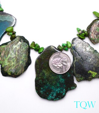 Forest Green Turquoise Slab with Nuggets - Medium - 01-05-08