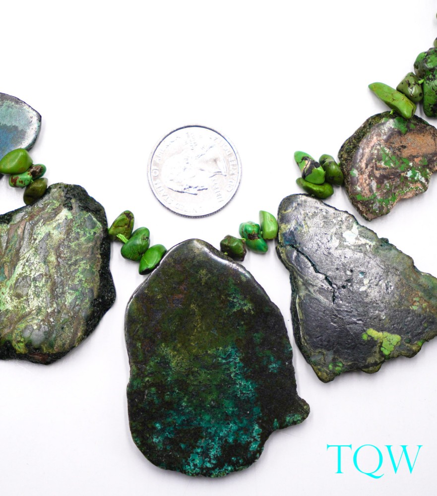 Forest Green Turquoise Slab with Nuggets - Medium - 01-05-08