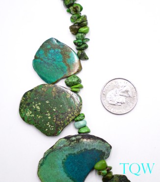 Forest Green Turquoise Slab with Nuggets - Medium - 01-05-08