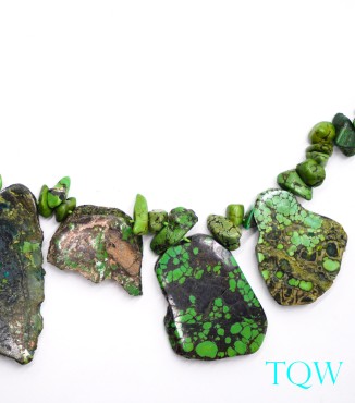 Forest Green Turquoise Slab with Nuggets - Medium - 01-05-08