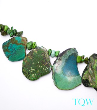Forest Green Turquoise Slab with Nuggets - Medium - 01-05-08