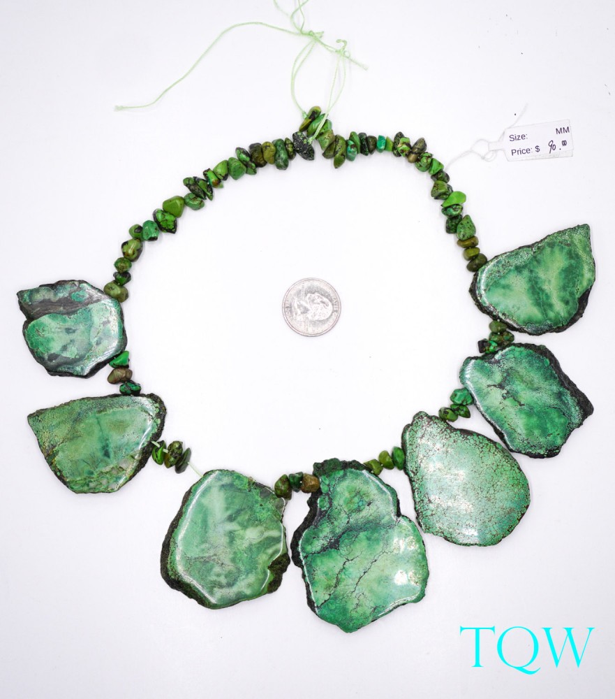 Forest Green Turquoise Slab with Nuggets - Medium - 01-05-09