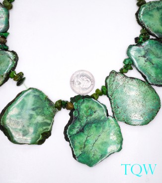 Forest Green Turquoise Slab with Nuggets - Medium - 01-05-09
