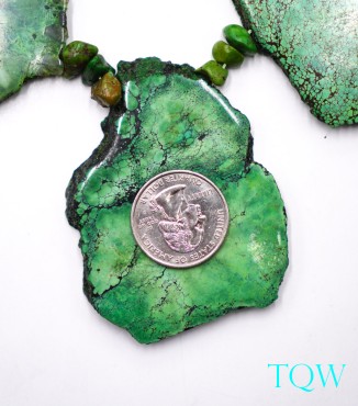 Forest Green Turquoise Slab with Nuggets - Medium - 01-05-09