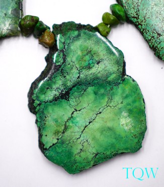 Forest Green Turquoise Slab with Nuggets - Medium - 01-05-09
