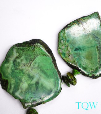 Forest Green Turquoise Slab with Nuggets - Medium - 01-05-09