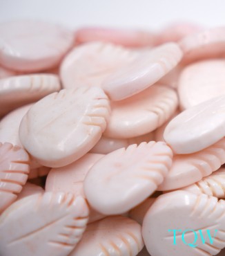 Leaf Beads - Pink Shell Beads - 06-03-01