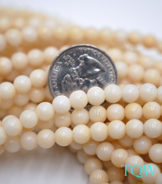 Round Beads - Yellow Shell Beads - 6 mm - 06-03-02