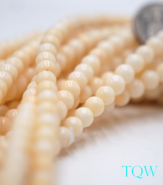 Round Beads - Yellow Shell Beads - 6 mm - 06-03-02