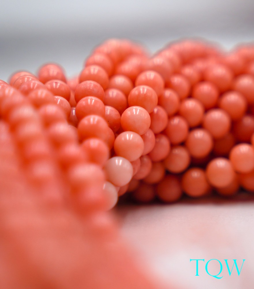 Round Beads - Orange Red Shell Beads - 6 mm - 06-03-03