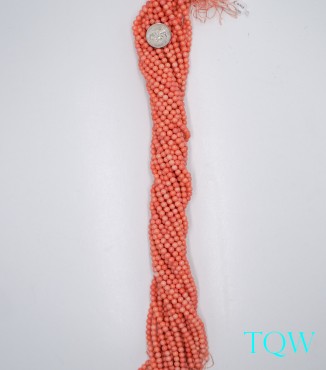 Round Beads - Orange Red Shell Beads - 6 mm - 06-03-03