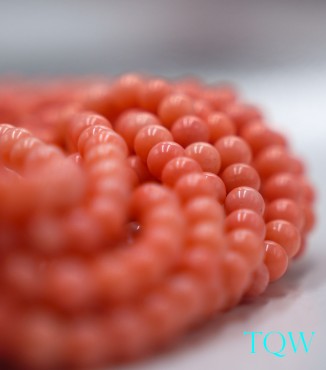 Round Beads - Orange Red Shell Beads - 6 mm - 06-03-03