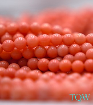 Round Beads - Orange Red Shell Beads - 6 mm - 06-03-03