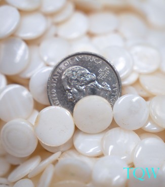 Coin Beads - White Pearlescent Shell Beads - 12 mm - 06-03-04
