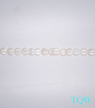 Coin Beads - White Pearlescent Shell Beads - 12 mm - 06-03-04