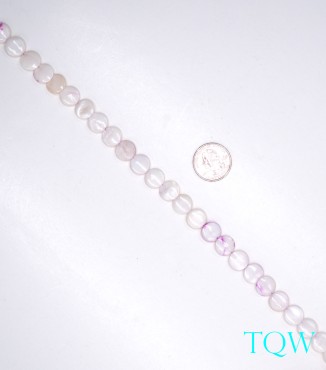 Coin Beads - White with Purple Tint Pearlescent Shell Beads - 11 mm - 06-03-06