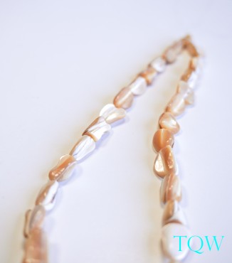 Ruddy Translucent Beads - Ruddy and White Pearlescent Shell - 07-04-06