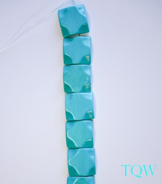 Square Beads - Turquoise Blue Magnesite - ID 07-04-07