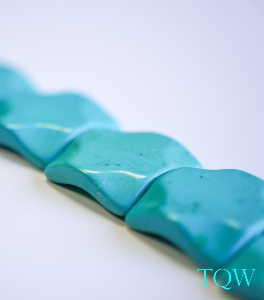Square Beads - Turquoise Blue Magnesite - ID 07-04-07