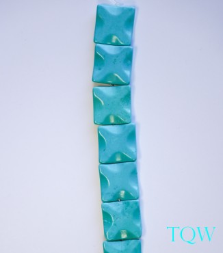 Square Beads - Turquoise Blue Magnesite - ID 07-04-07