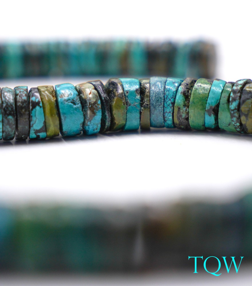 Heishi Turquoise - Green Blue - 11-12 mm - 09-01-10